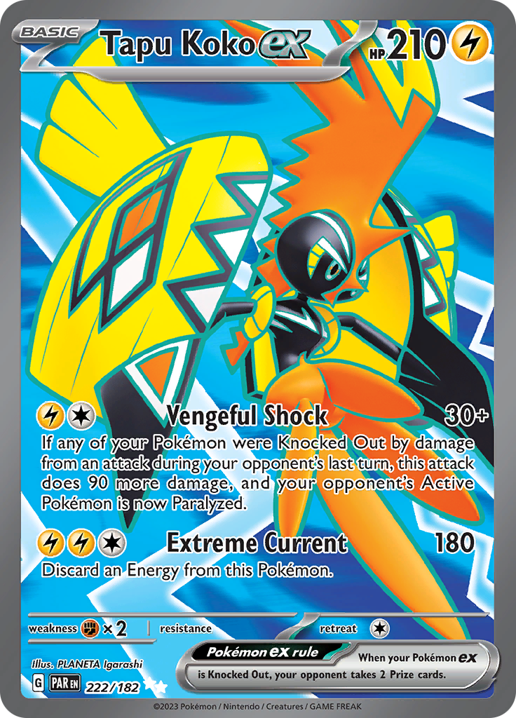 Tapu Koko ex (222/182) [Scarlet & Violet: Paradox Rift] | Exor Games Dartmouth