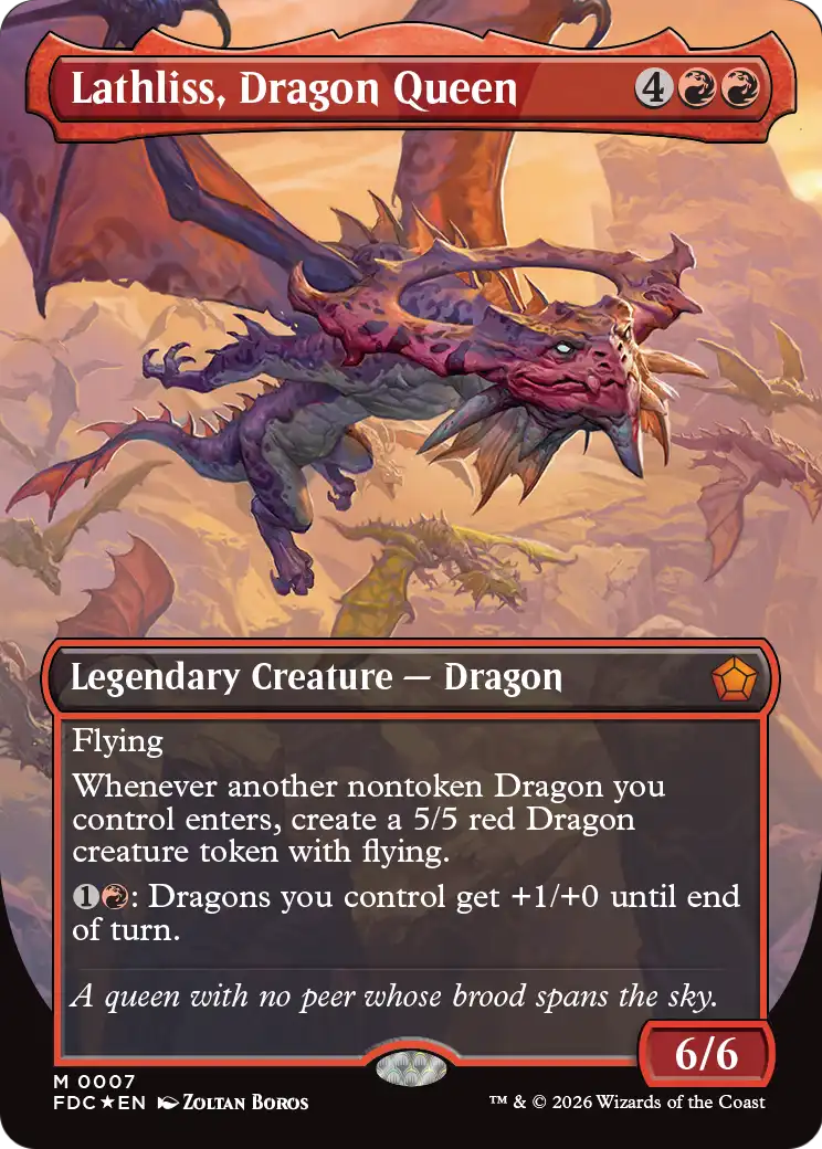 Lathliss, Dragon Queen (Borderless) [Foundations Commander] | Exor Games Dartmouth