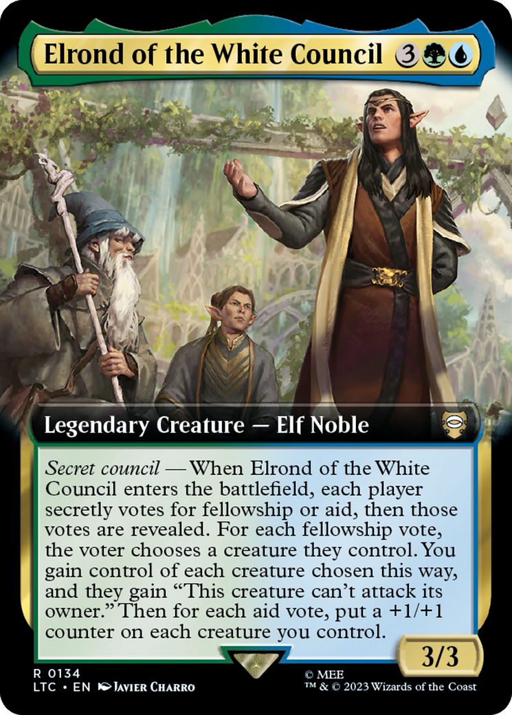 Elrond of the White Council (Extended Art) [The Lord of the Rings: Tales of Middle-Earth Commander] | Exor Games Dartmouth