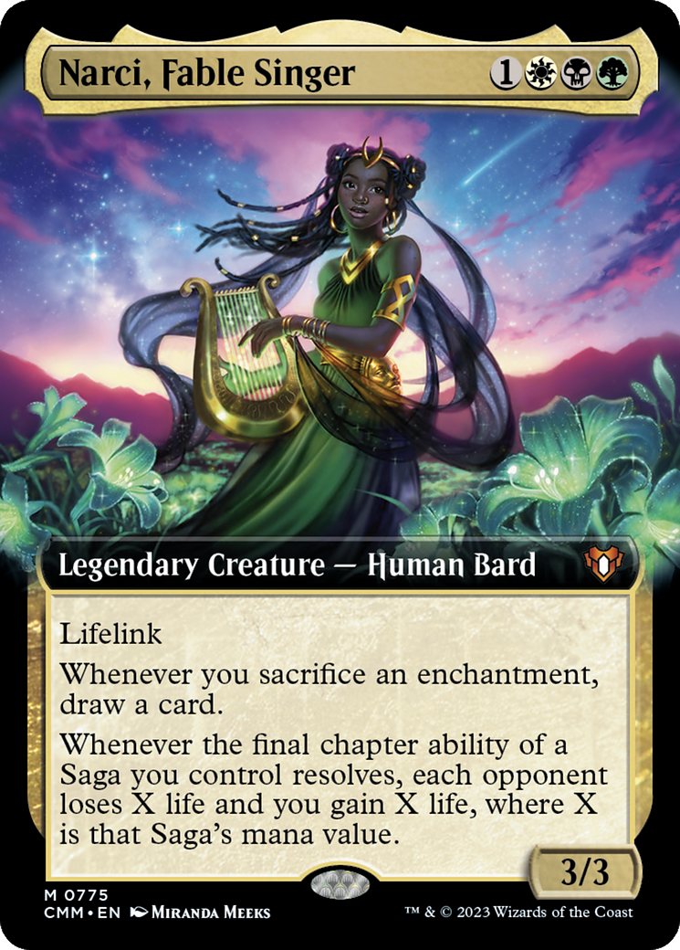 Narci, Fable Singer (Extended Art) [Commander Masters] | Exor Games Dartmouth