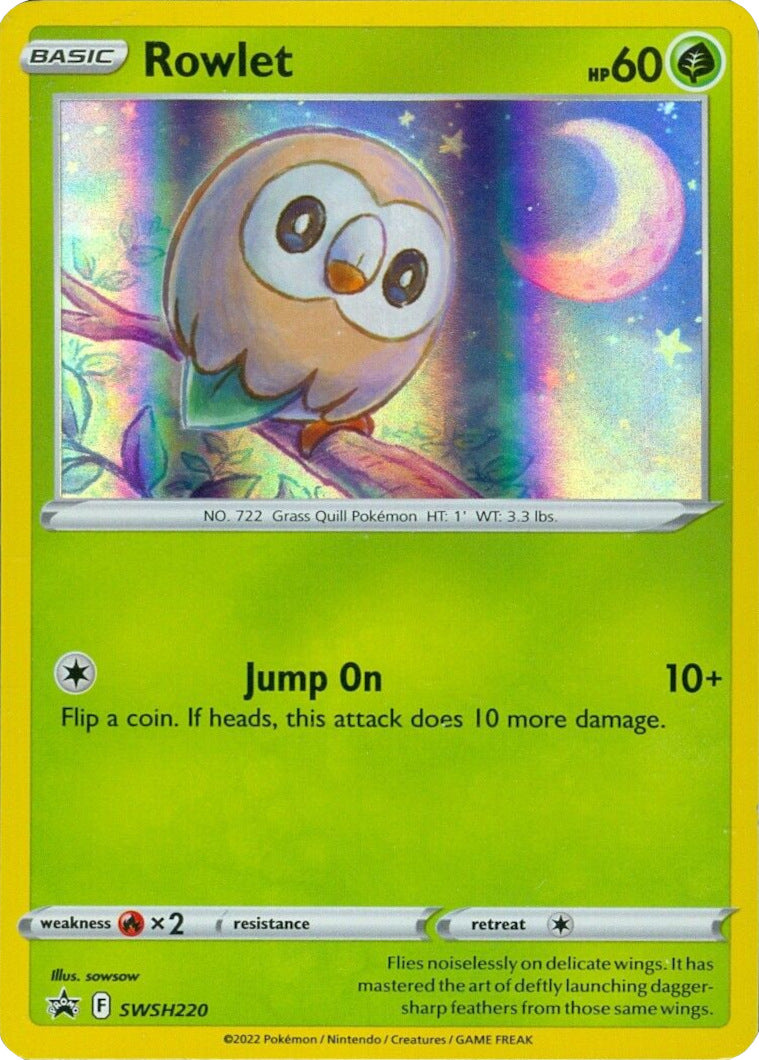 Rowlet (SWSH220) (Cosmos Holo) [Sword & Shield: Black Star Promos] | Exor Games Dartmouth