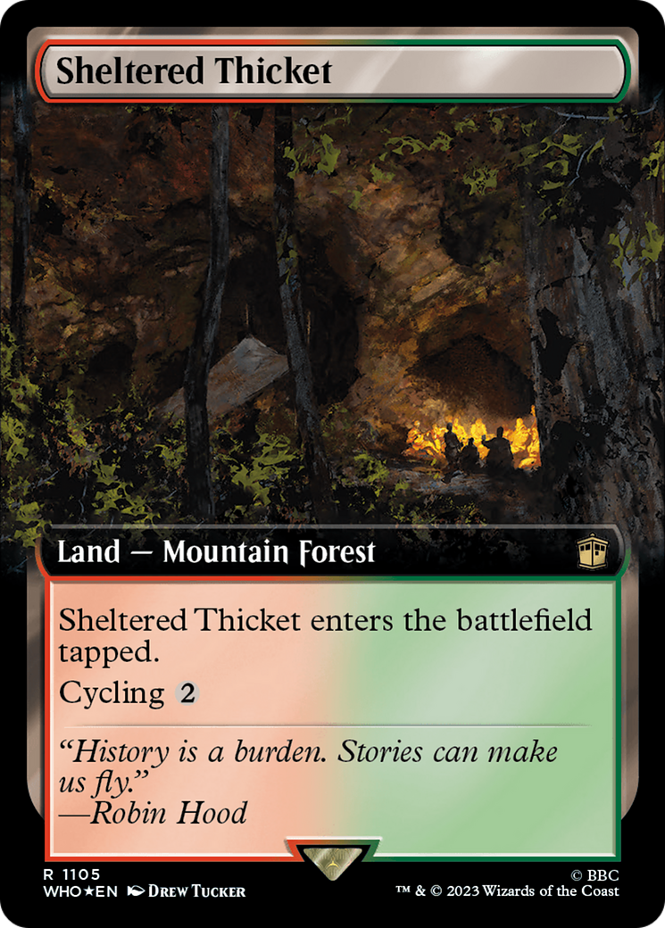 Sheltered Thicket (Extended Art) (Surge Foil) [Doctor Who] | Exor Games Dartmouth