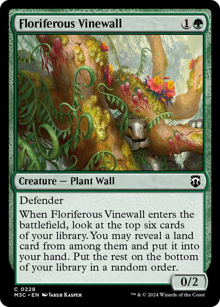 Floriferous Vinewall (Ripple Foil) [Modern Horizons 3 Commander] | Exor Games Dartmouth