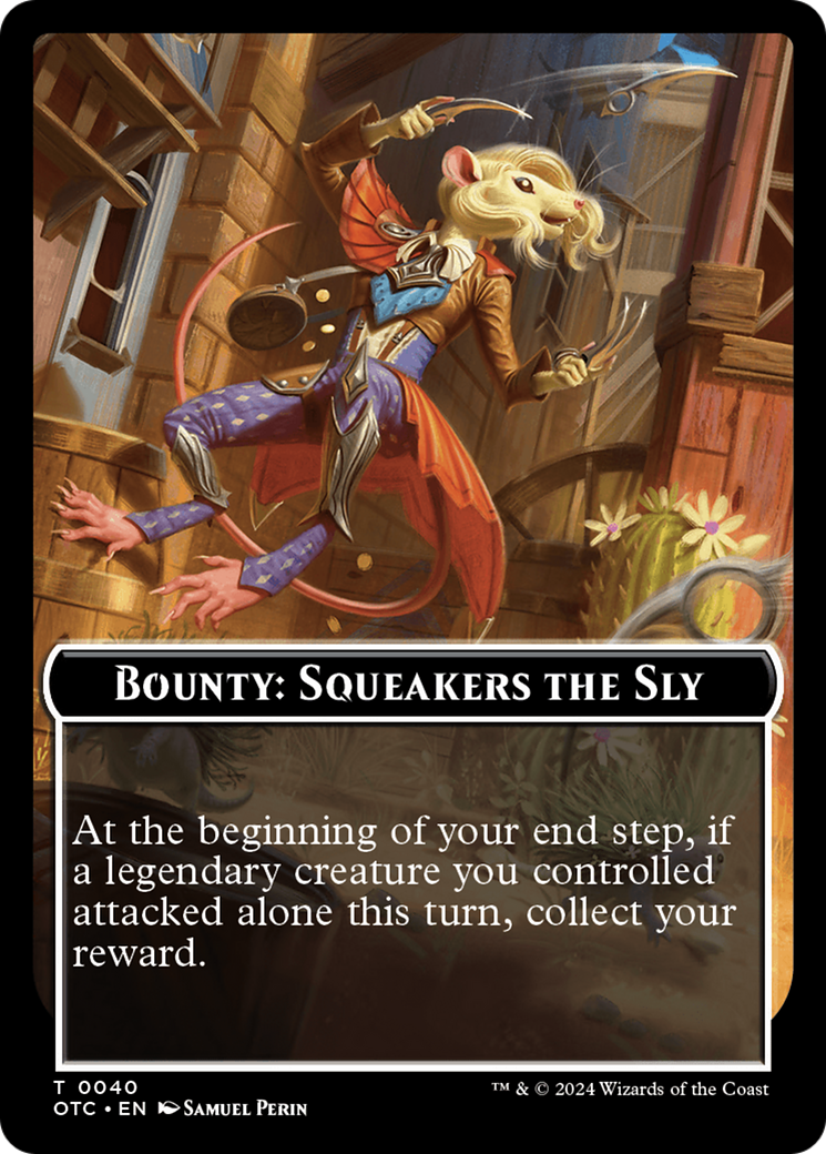 Bounty: Squeakers the Sly // Bounty Rules Double-Sided Token [Outlaws of Thunder Junction Commander Tokens] | Exor Games Dartmouth