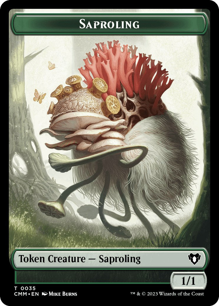 Saproling // Elf Druid Double-Sided Token [Commander Masters Tokens] | Exor Games Dartmouth