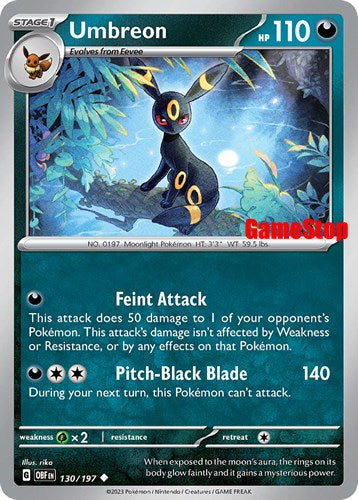 Umbreon (130/197) (GameStop Exclusive) [Scarlet & Violet: Black Star Promos] | Exor Games Dartmouth