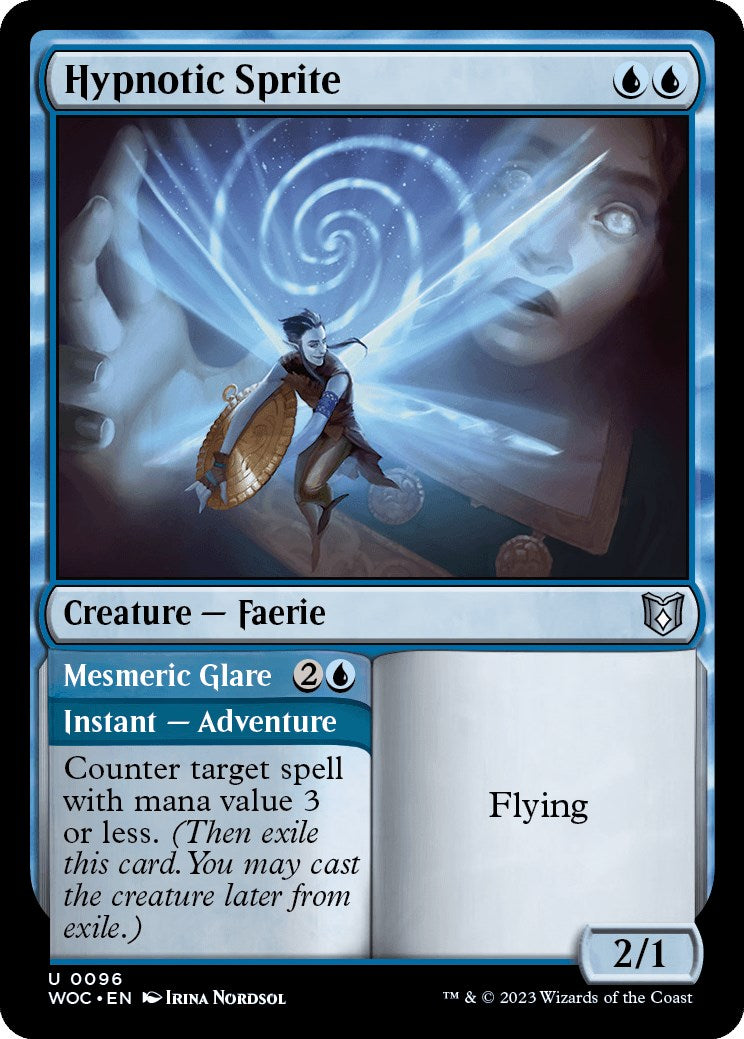 Hypnotic Sprite // Mesmeric Glare [Wilds of Eldraine Commander] | Exor Games Dartmouth