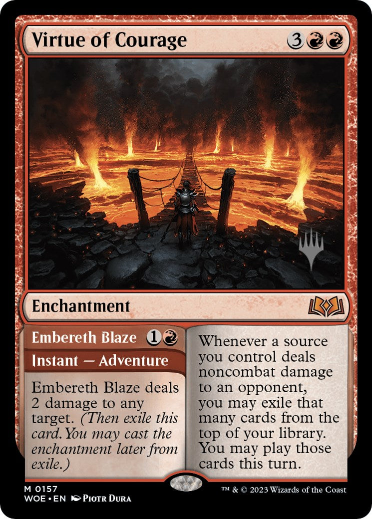 Virtue of Courage //Embereth Blaze (Promo Pack) [Wilds of Eldraine Promos] | Exor Games Dartmouth