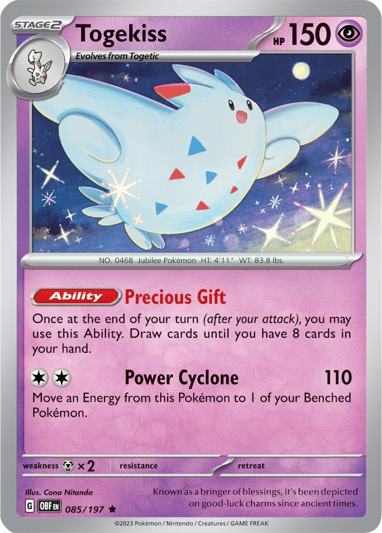 Togekiss (085/197) (Theme Deck Exclusive) [Scarlet & Violet: Obsidian Flames] | Exor Games Dartmouth