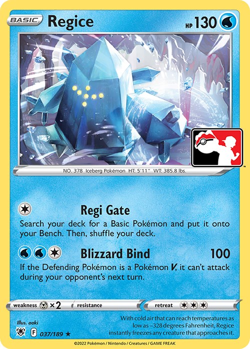 Regice (037/189) [Prize Pack Series Three] | Exor Games Dartmouth