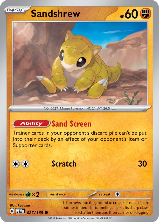 Sandshrew (027/165) [Scarlet & Violet: 151] | Exor Games Dartmouth