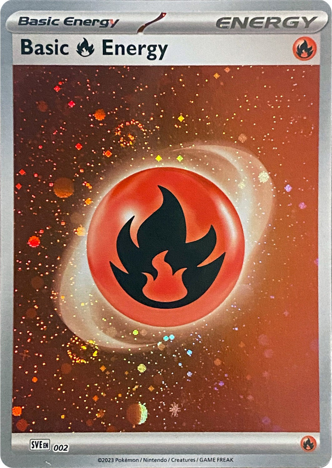 Basic Fire Energy (002) (Cosmos Holo) [Scarlet & Violet: Base Set] | Exor Games Dartmouth