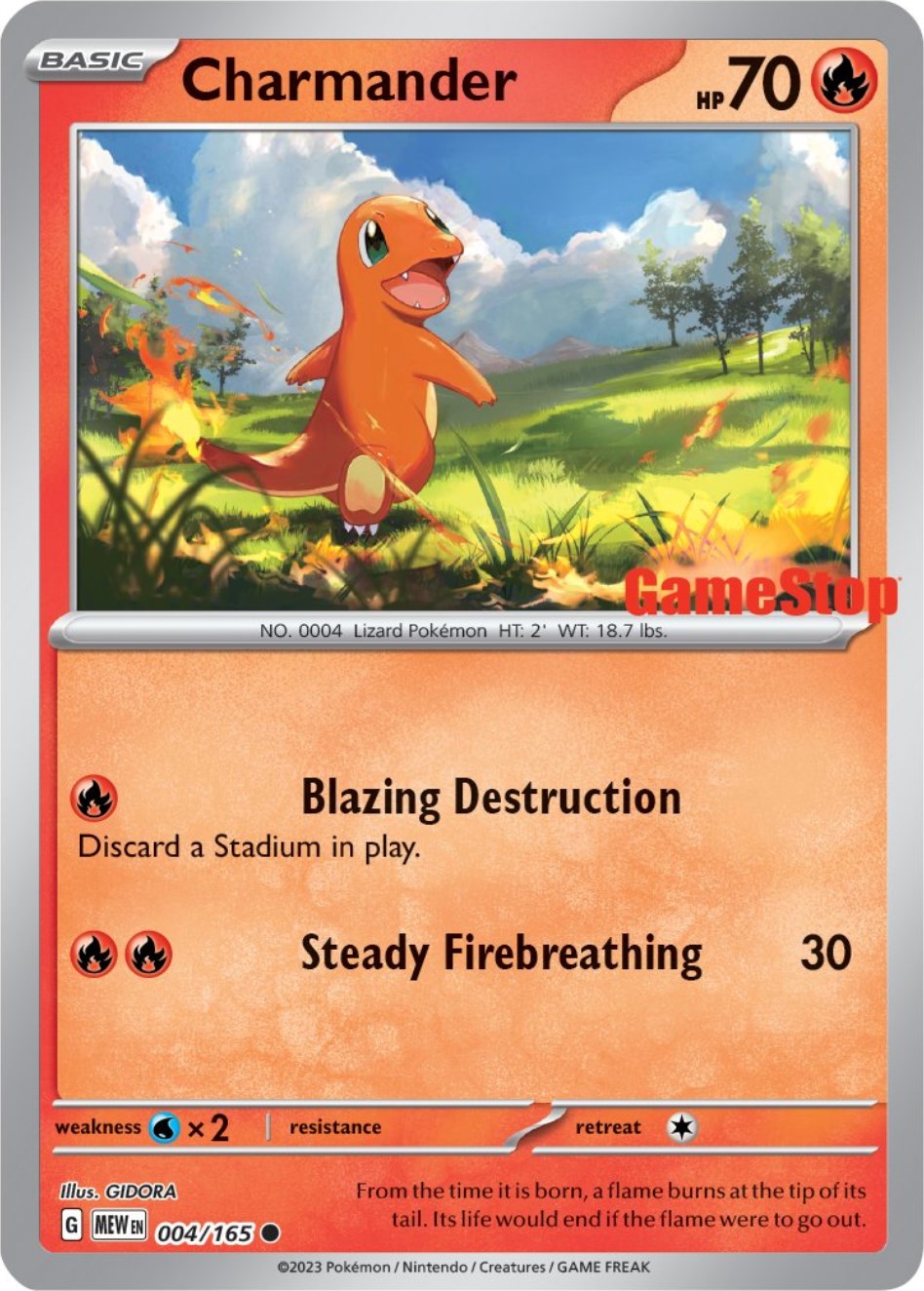 Charmander (004/165) (GameStop Exclusive) [Scarlet & Violet: 151] | Exor Games Dartmouth