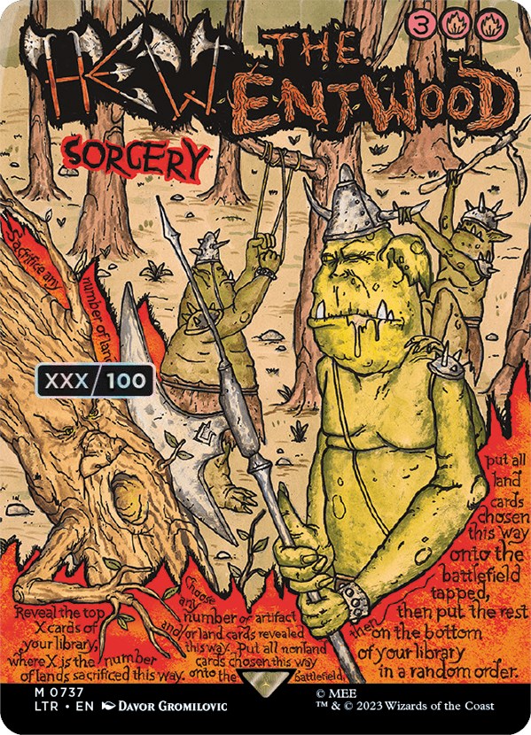 Hew the Entwood (Borderless Poster) (Serialized) [The Lord of the Rings: Tales of Middle-Earth] | Exor Games Dartmouth