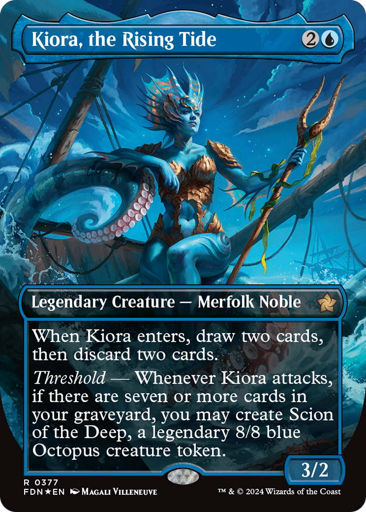 Kiora, the Rising Tide (Borderless) (Mana Foil) [Foundations] | Exor Games Dartmouth