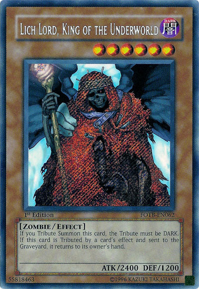 Lich Lord, King of the Underworld [FOTB-EN062] Secret Rare | Exor Games Dartmouth