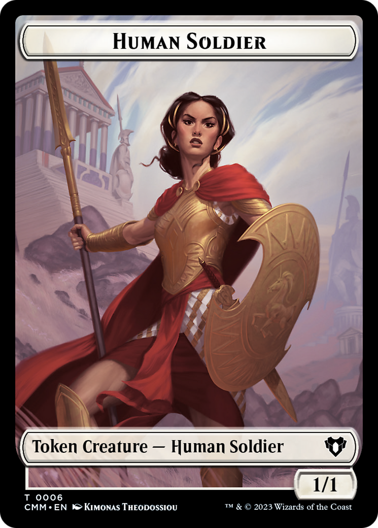 Human Soldier // Elemental (0025) Double-Sided Token [Commander Masters Tokens] | Exor Games Dartmouth