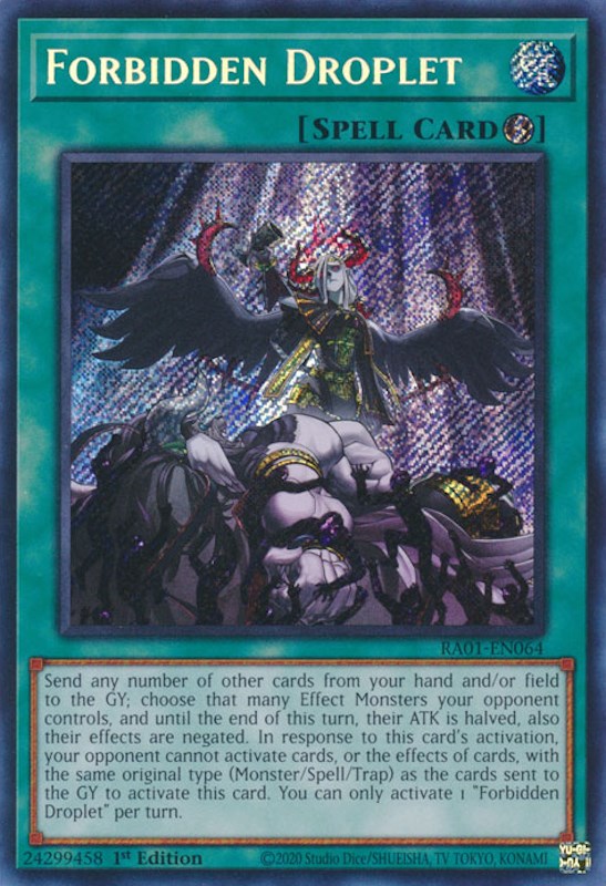 Forbidden Droplet [RA01-EN064] Secret Rare | Exor Games Dartmouth