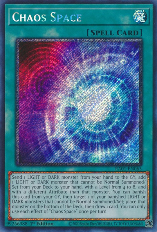 Chaos Space [RA01-EN065] Platinum Secret Rare | Exor Games Dartmouth