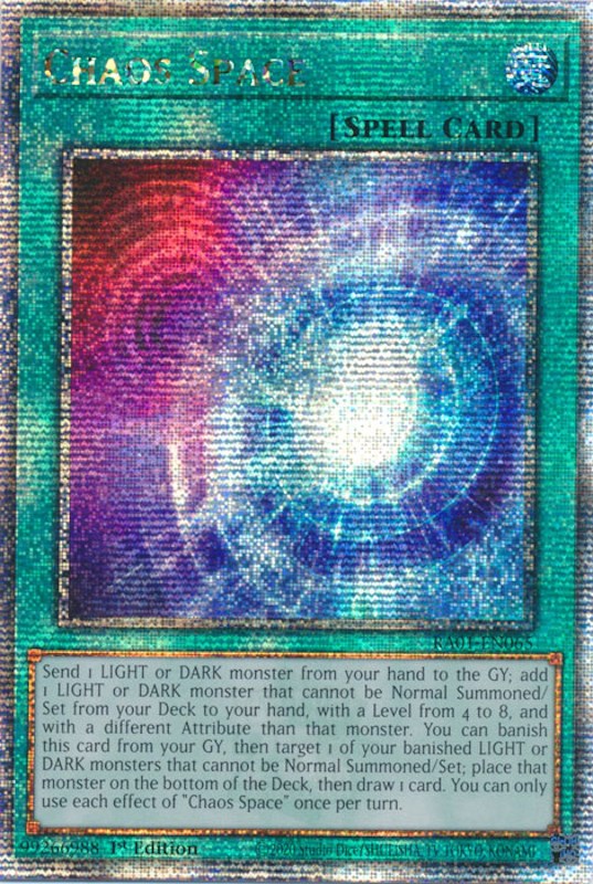 Chaos Space [RA01-EN065] Quarter Century Secret Rare | Exor Games Dartmouth