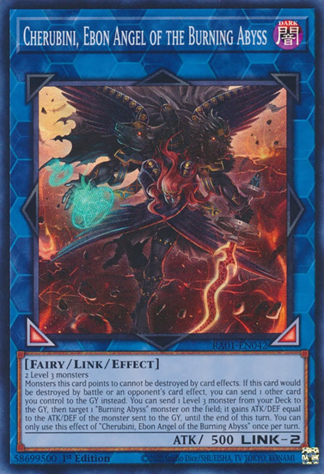 Cherubini, Ebon Angel of the Burning Abyss [RA01-EN042] Super Rare | Exor Games Dartmouth