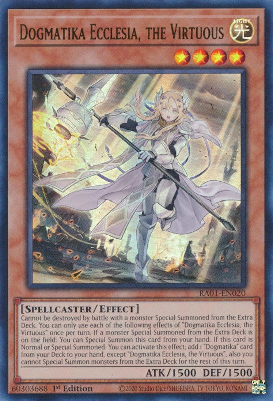 Dogmatika Ecclesia, the Virtuous [RA01-EN020] Ultra Rare | Exor Games Dartmouth