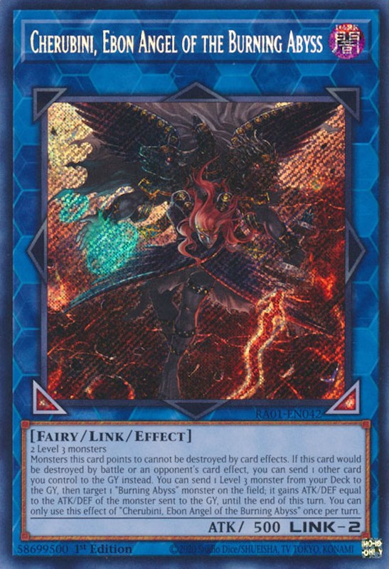 Cherubini, Ebon Angel of the Burning Abyss [RA01-EN042] Secret Rare | Exor Games Dartmouth