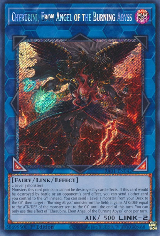 Cherubini, Ebon Angel of the Burning Abyss [RA01-EN042] Platinum Secret Rare | Exor Games Dartmouth