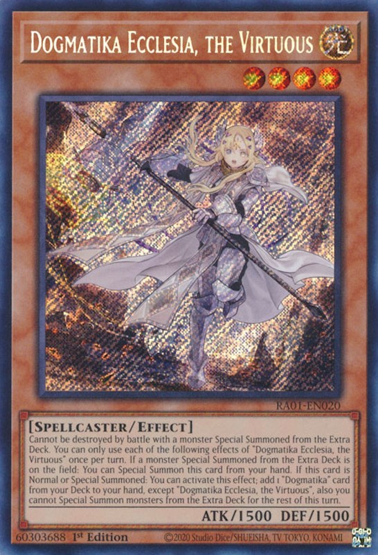 Dogmatika Ecclesia, the Virtuous [RA01-EN020] Secret Rare | Exor Games Dartmouth
