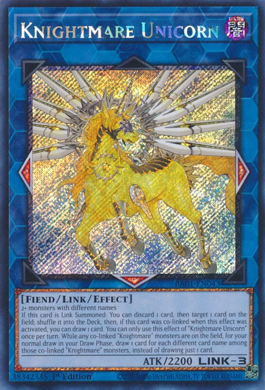 Knightmare Unicorn [RA01-EN043] Platinum Secret Rare | Exor Games Dartmouth