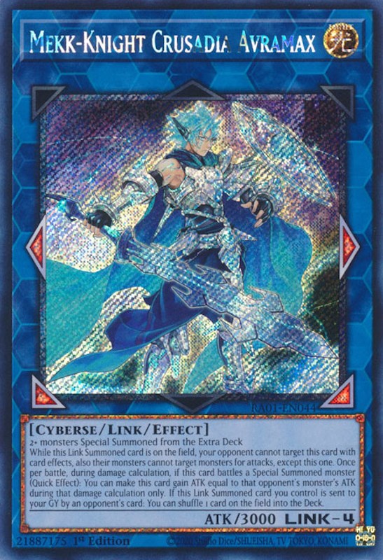 Mekk-Knight Crusadia Avramax [RA01-EN044] Platinum Secret Rare | Exor Games Dartmouth