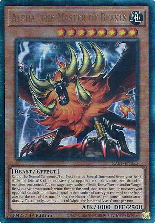 Alpha, the Master of Beasts [RA01-EN022] Prismatic Ultimate Rare | Exor Games Dartmouth