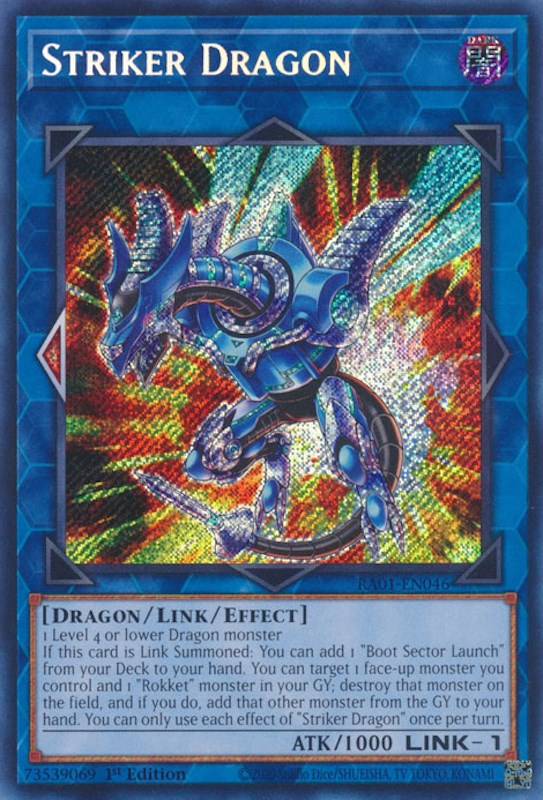 Striker Dragon [RA01-EN046] Secret Rare | Exor Games Dartmouth