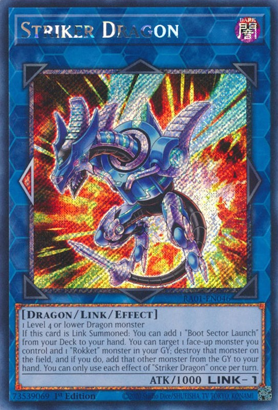 Striker Dragon [RA01-EN046] Platinum Secret Rare | Exor Games Dartmouth