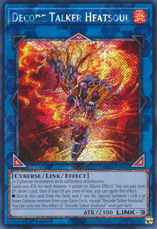 Decode Talker Heatsoul [RA01-EN048] Platinum Secret Rare | Exor Games Dartmouth