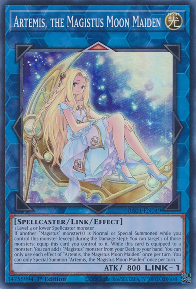 Artemis, the Magistus Moon Maiden [RA01-EN049] Super Rare | Exor Games Dartmouth