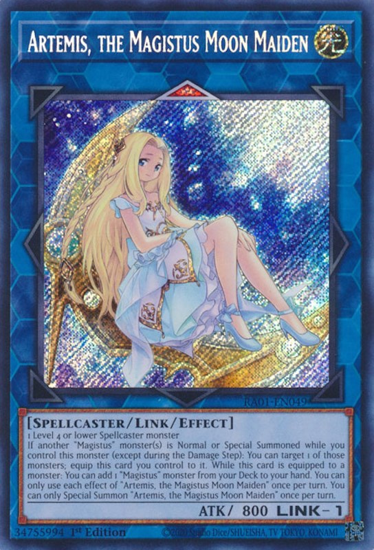 Artemis, the Magistus Moon Maiden [RA01-EN049] Secret Rare | Exor Games Dartmouth