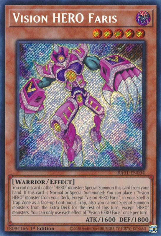 Vision HERO Faris [RA01-EN004] Secret Rare | Exor Games Dartmouth