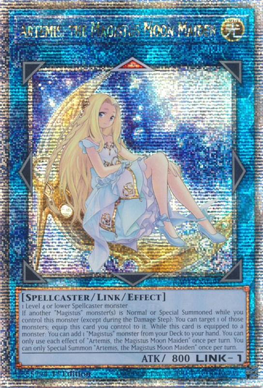 Artemis, the Magistus Moon Maiden [RA01-EN049] Quarter Century Secret Rare | Exor Games Dartmouth