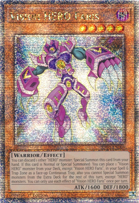 Vision HERO Faris [RA01-EN004] Quarter Century Secret Rare | Exor Games Dartmouth