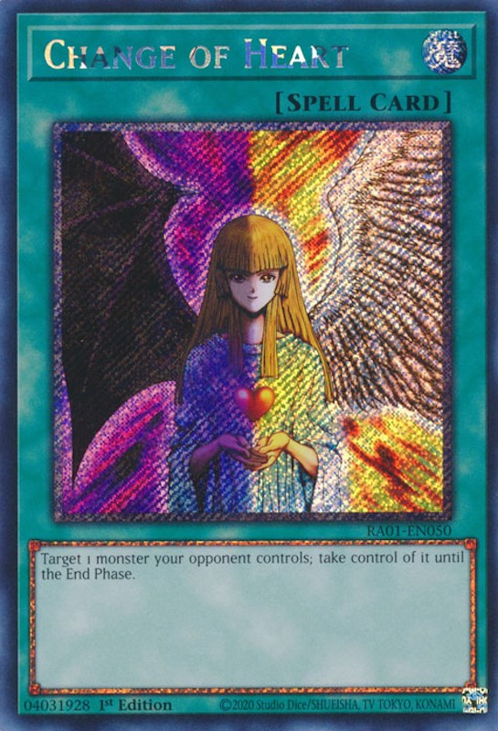 Change of Heart [RA01-EN050] Platinum Secret Rare | Exor Games Dartmouth