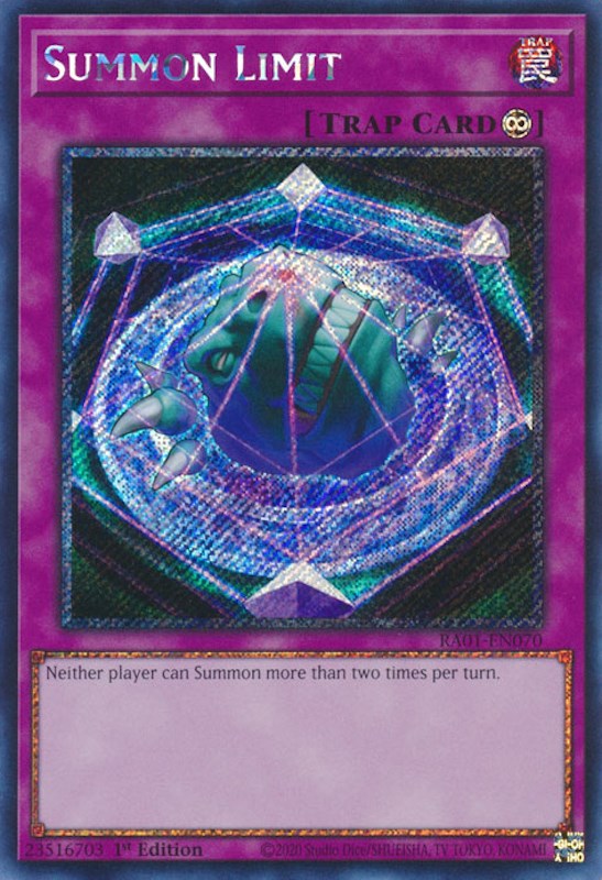 Summon Limit [RA01-EN070] Platinum Secret Rare | Exor Games Dartmouth