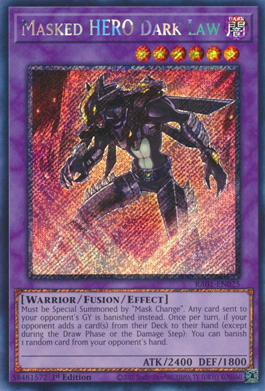 Masked HERO Dark Law [RA01-EN025] Platinum Secret Rare | Exor Games Dartmouth