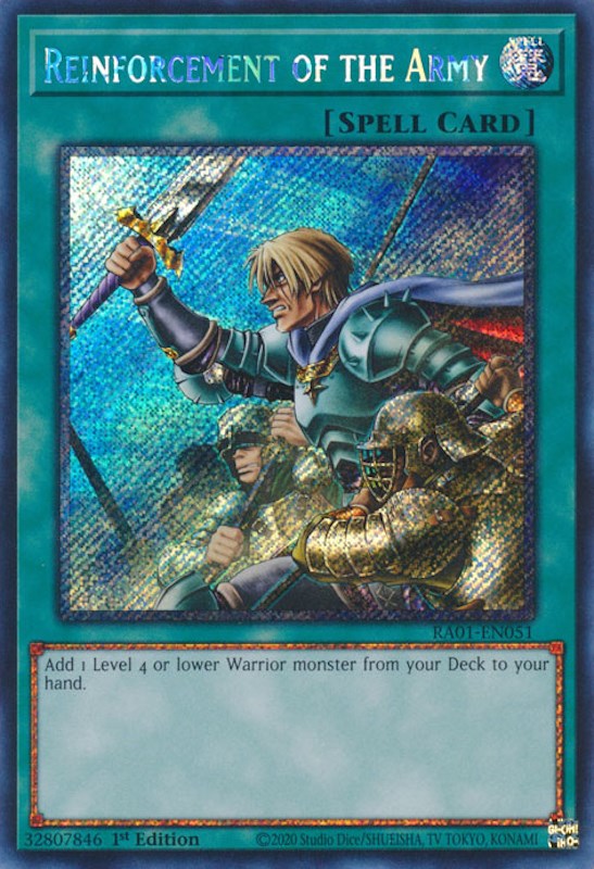 Reinforcement of the Army [RA01-EN051] Platinum Secret Rare | Exor Games Dartmouth