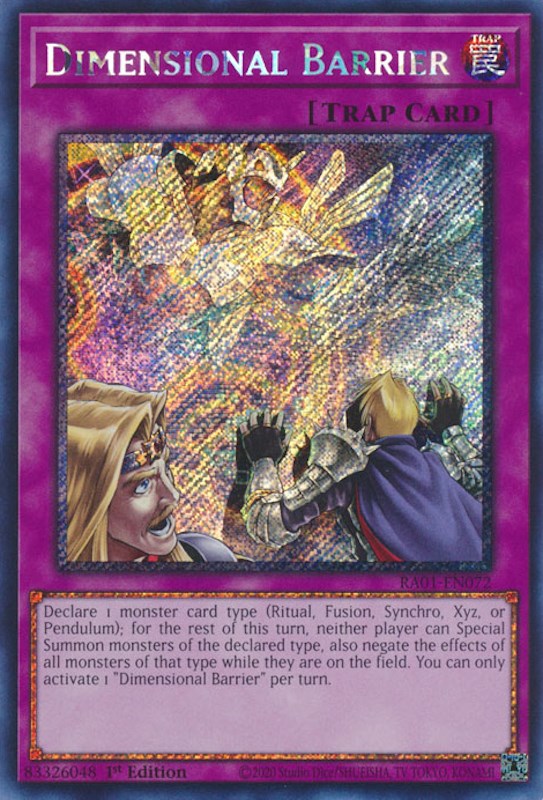Dimensional Barrier [RA01-EN072] Platinum Secret Rare | Exor Games Dartmouth
