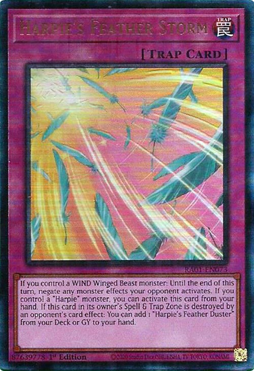 Harpie's Feather Storm [RA01-EN073] Prismatic Ultimate Rare | Exor Games Dartmouth