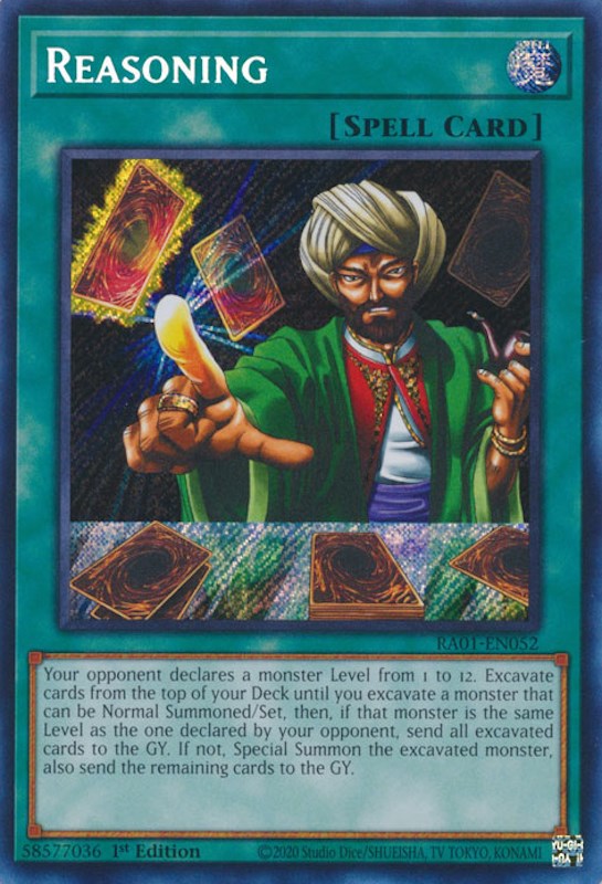 Reasoning [RA01-EN052] Secret Rare | Exor Games Dartmouth