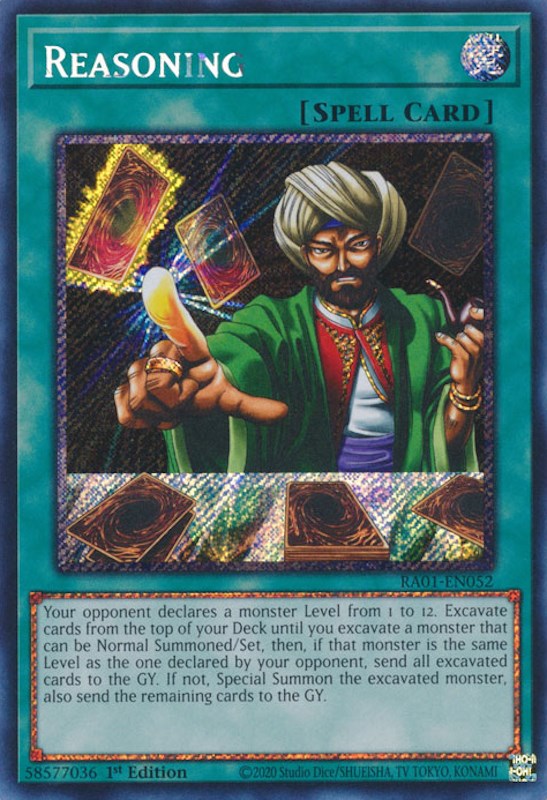 Reasoning [RA01-EN052] Platinum Secret Rare | Exor Games Dartmouth