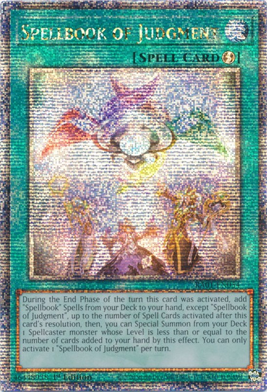 Spellbook of Judgment [RA01-EN054] Quarter Century Secret Rare | Exor Games Dartmouth