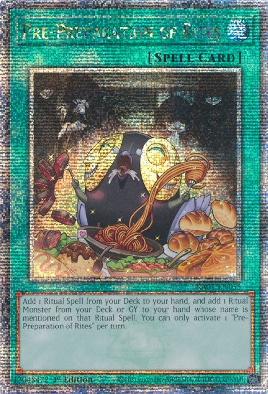 Pre-Preparation of Rites [RA01-EN055] Quarter Century Secret Rare | Exor Games Dartmouth